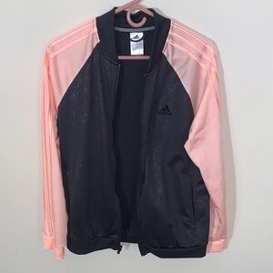 Adidas Varsity Embossed Athletic Track Jacket